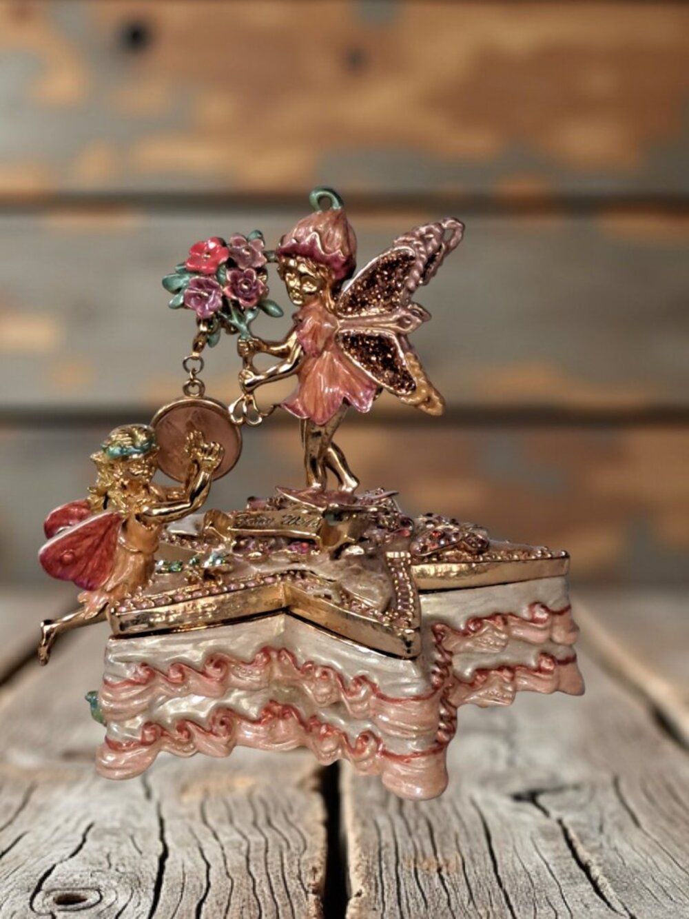 Kirks Folly Pink Fairy Trinket Box Figurine 4" Fairy Wishes - Picture 13 of 16